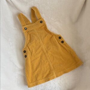 Tahari Mustard Corduroy Overalls